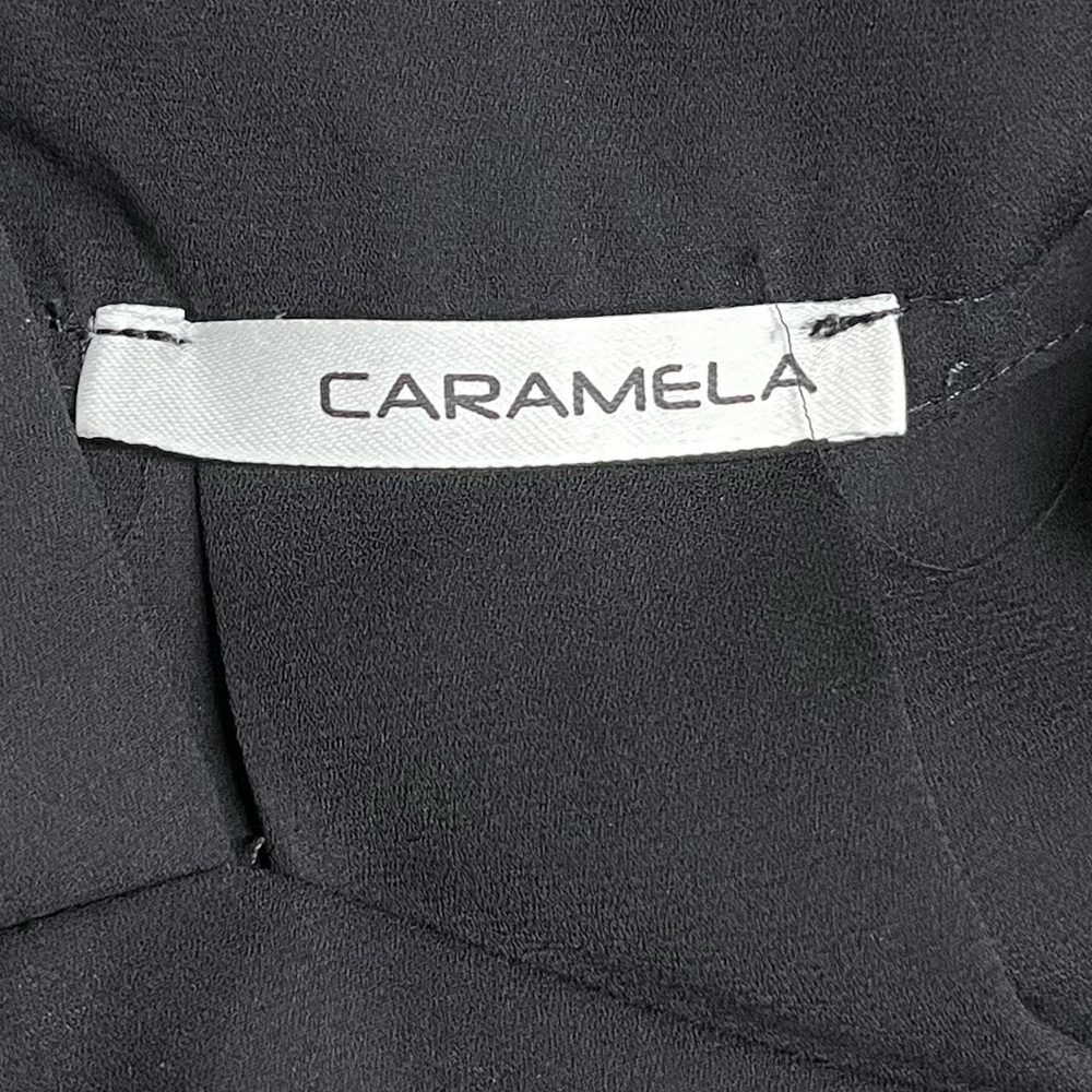 Caramel Black Cold Shoulder Sheer Blouse - Picture 7 of 8